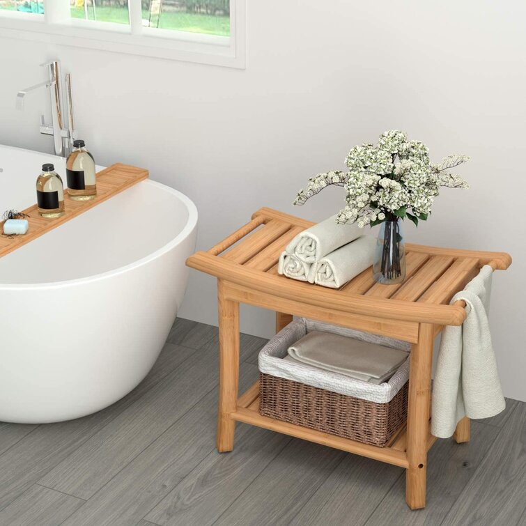 Shower discount stool bamboo